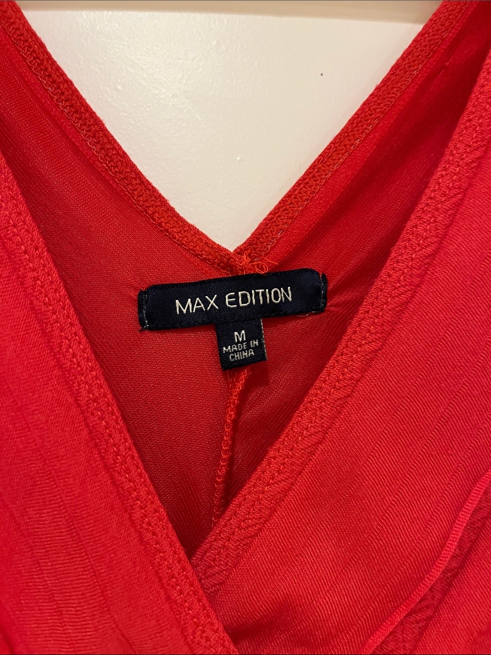 Max Edition Red Orange Ruffle Top - Picture 2 of 5